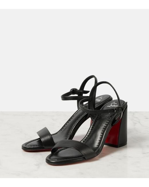 Christian Louboutin Black Miss Jane 85 Leather Sandals