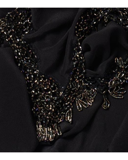 Isabel Marant Black Verziertes Tuch Aus Seide