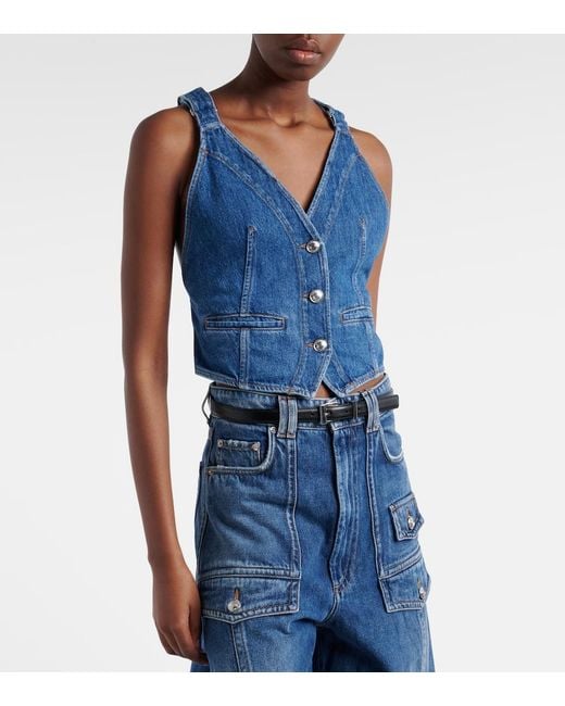 Sportmax Blue Dama Denim Vest