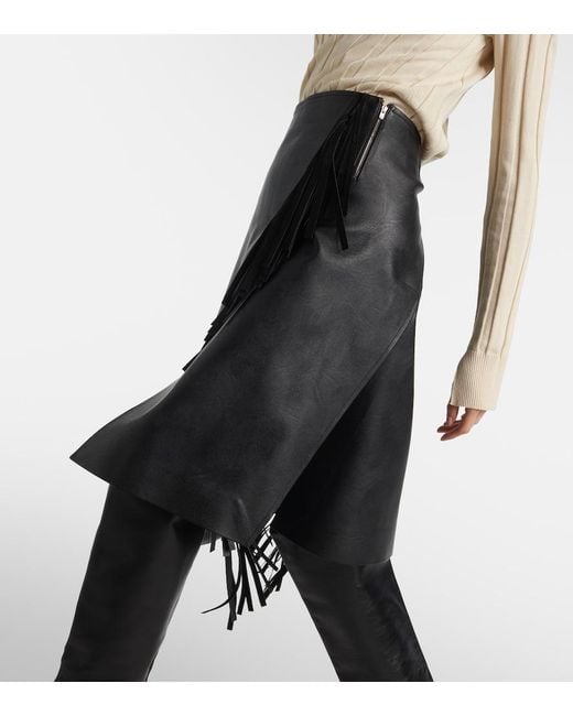 Stella McCartney Black Alter Mat Faux Leather Midi Skirt