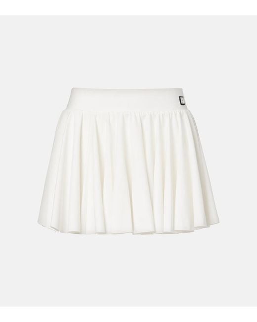 Tory Burch White T Monogram Gathered Jersey Skort