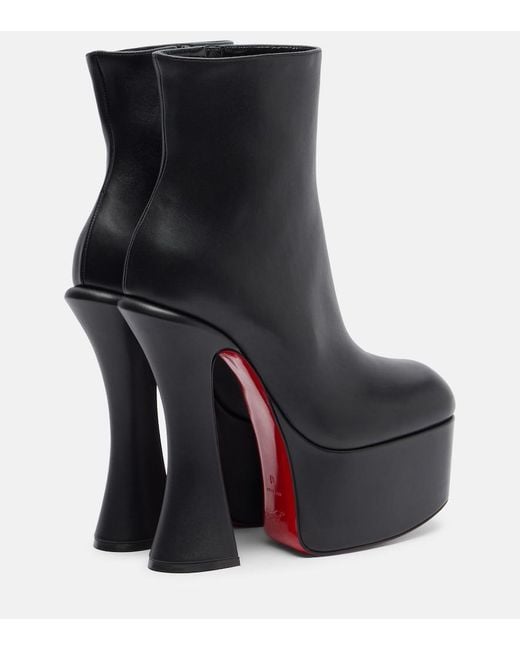 Christian Louboutin Black Aquabootie 160 Leather Platform Ankle Boots