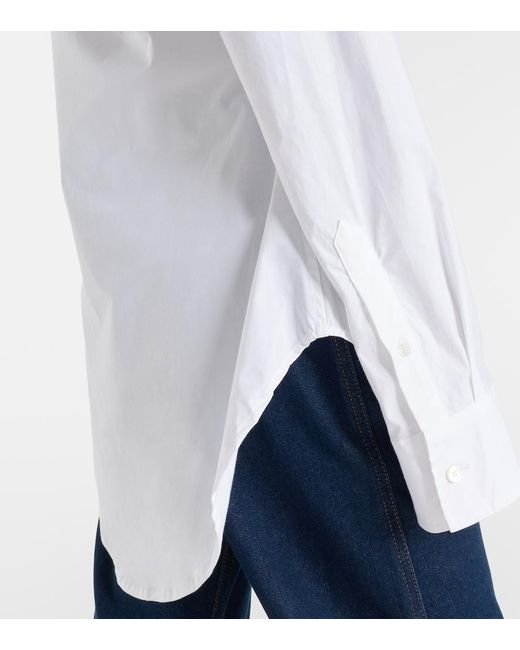 Jean Paul Gaultier Blue Printed Cotton-Blend Shirt