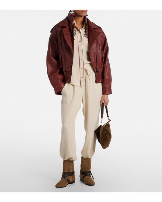 Isabel Marant Brown Rejen Leather-Trimmed Suede Ankle Boots