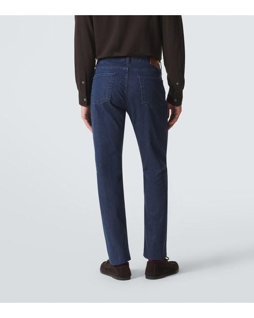 Canali Blue Slim Jeans for men