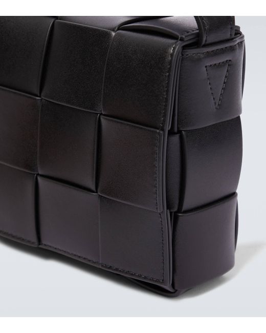 Bottega Veneta Black Cassette Small Leather Crossbody Bag for men