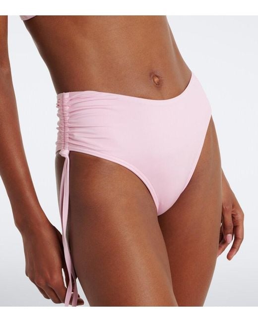 Balmain Pink Ruched Bikini