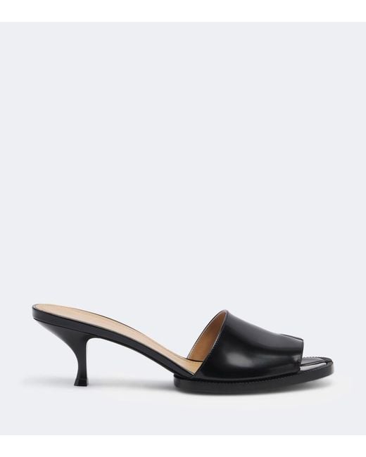 Maison Margiela Black Tabi Leather Mules