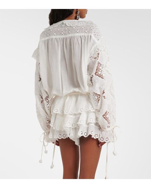 Isabel Marant White Nowana Cotton And Silk Blouse