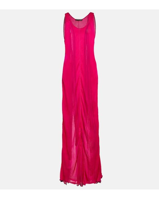 Y. Project Pink Chiffon Maxi Dress