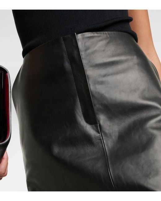 Magda Butrym Black Leather Midi Skirt