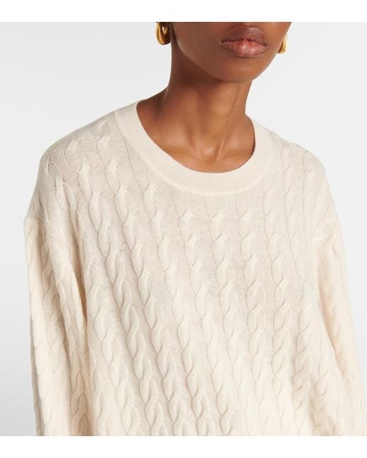 Jardin Des Orangers White Cable-Knit Wool And Cashmere Sweater