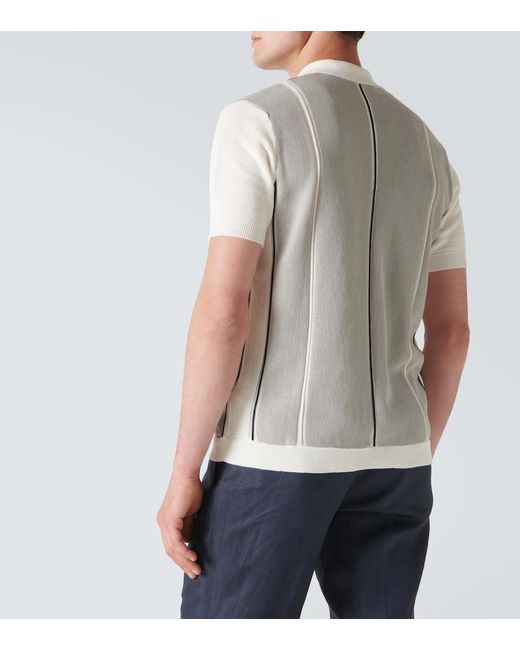 Orlebar Brown White Tiernan Ripley Knitted Cotton Shirt for men