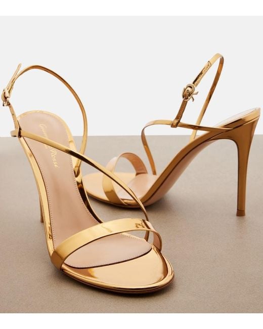 Gianvito Rossi Metallic Leather Slingback Sandals