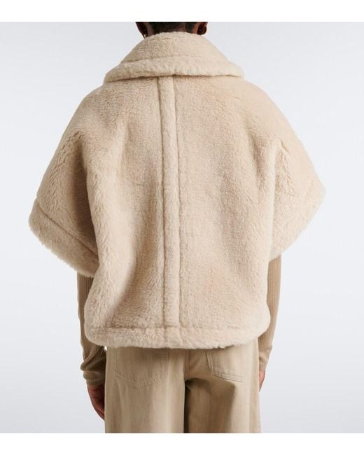 Max Mara Natural Alpaca, Wool, And Silk Teddy Cape