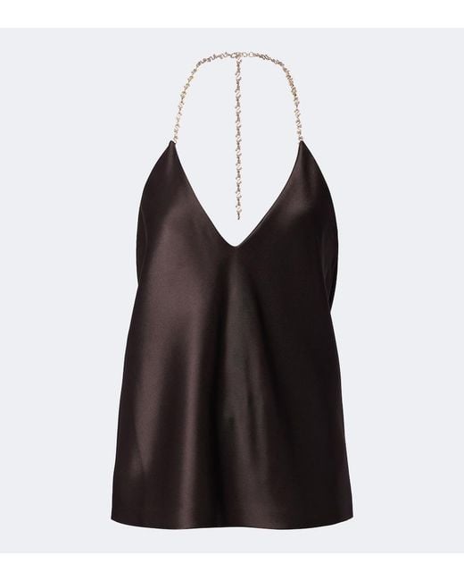 Sportmax Black Satin Halterneck Top