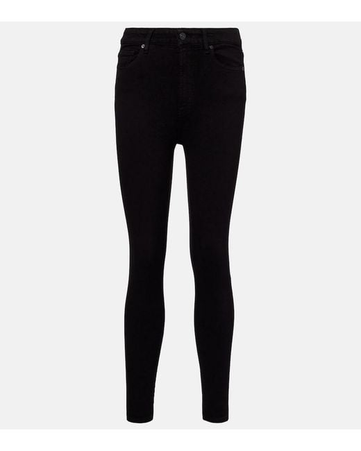 7 For All Mankind Black Aubrey High-Rise Skinny Jeans