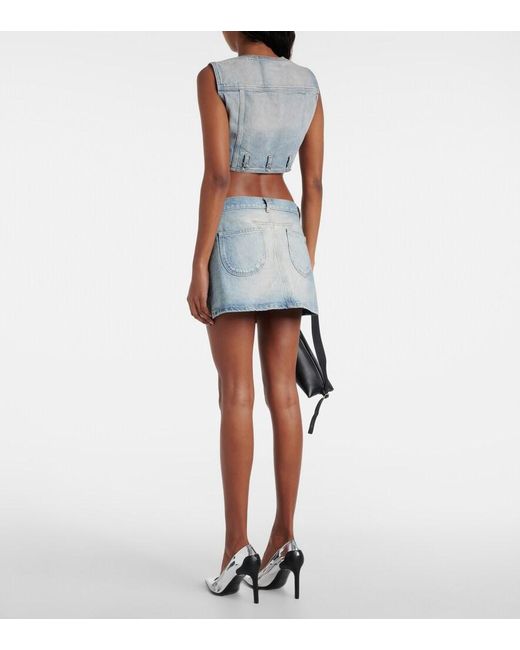 Courreges Blue Multiflex Denim Miniskirt