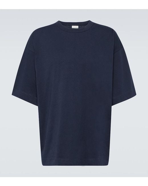 Dries Van Noten Blue Cotton Jersey T-Shrit for men