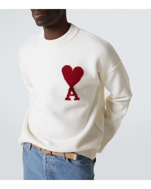 Pullover Ami De Cour di AMI in White da Uomo