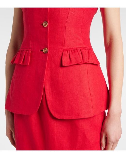 Chaleco Matilda De Lino Posse de color Red