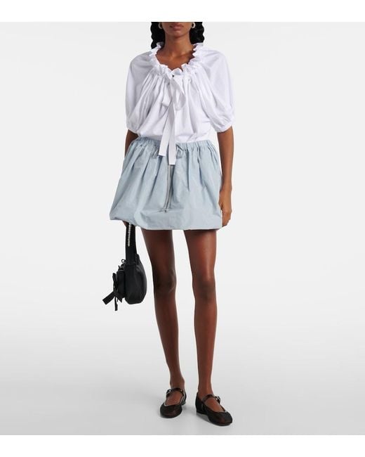 Patou Blue Faille Miniskirt