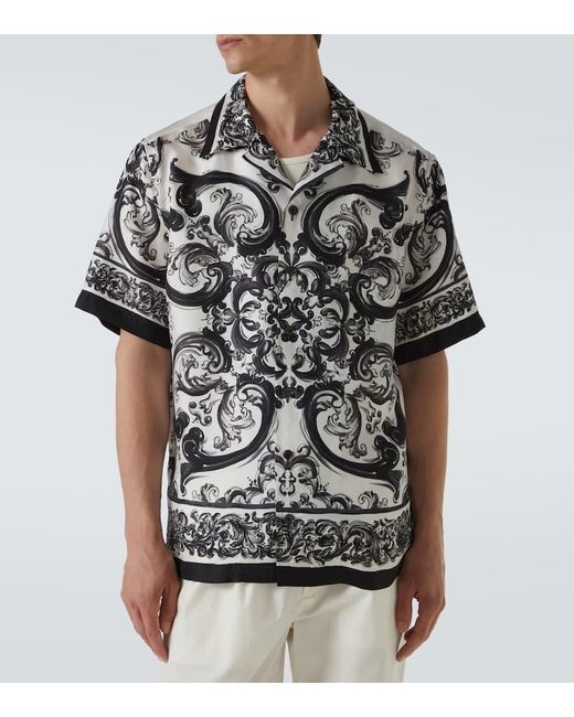 Camicia Majolica di Dolce & Gabbana in Black da Uomo