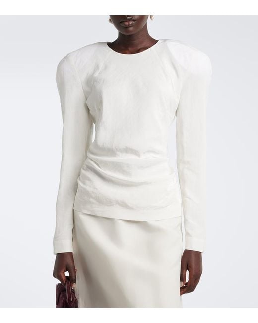 Magda Butrym White Draped Top