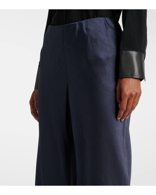 Vince Blue Fluid Satin Straight Pants