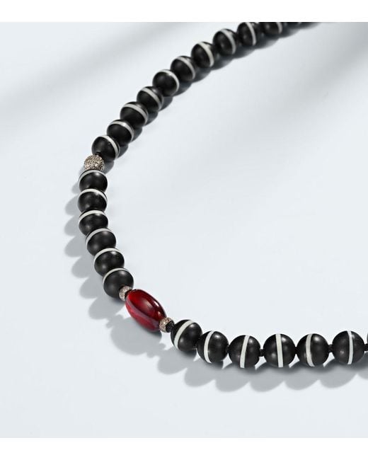 Ileana Makri Metallic Sterling Beaded Necklace With Gemstones for men