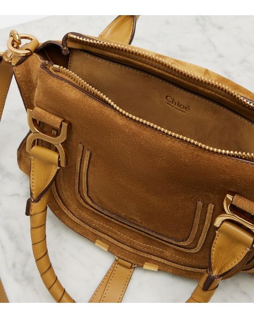 Chloé Brown Marcie Small Suede Tote Bag