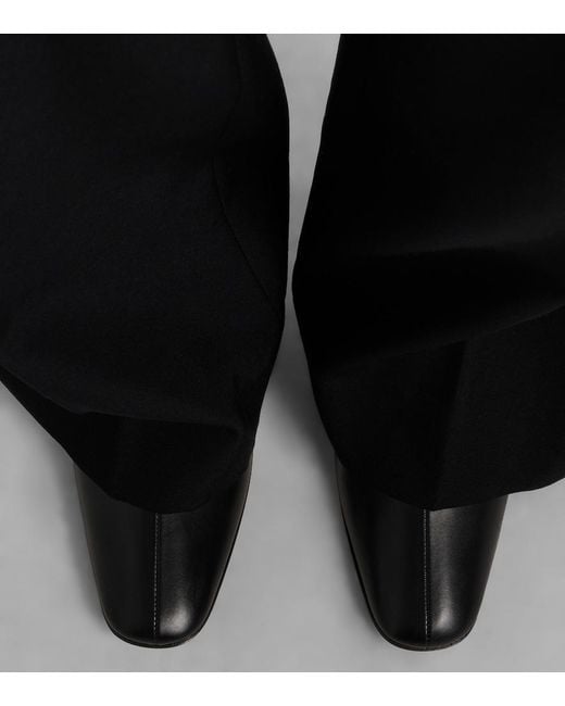 The Row Black Mona Leather Ankle Boots