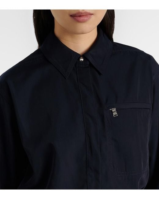 Veronica Beard Blue Wilfred Technical Taffeta Shirt