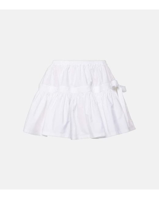 Minifalda con volantes y lazo Alaïa de color White