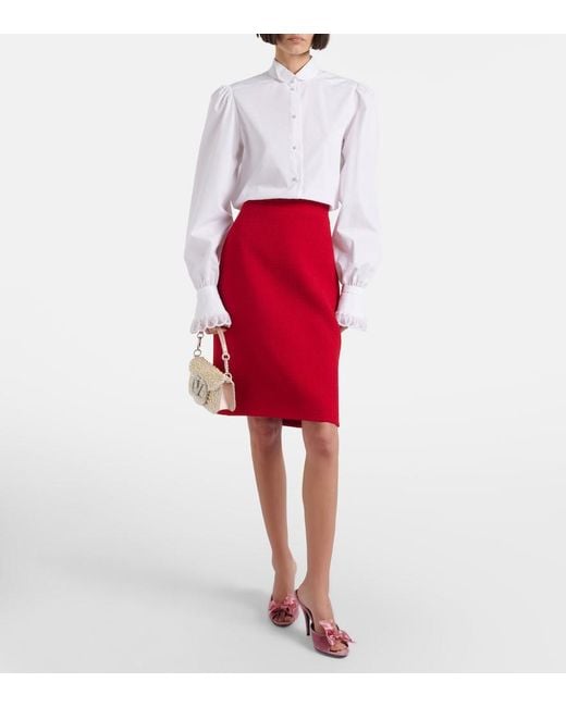 Valentino White Embroidered Cotton Poplin Blouse