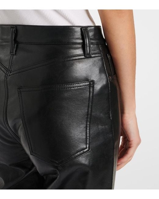 Agolde Black 90's Pinch Waist High-Rise Straight Pants