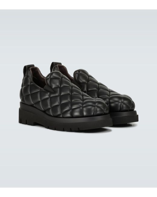 Quilted leather shoes clearance