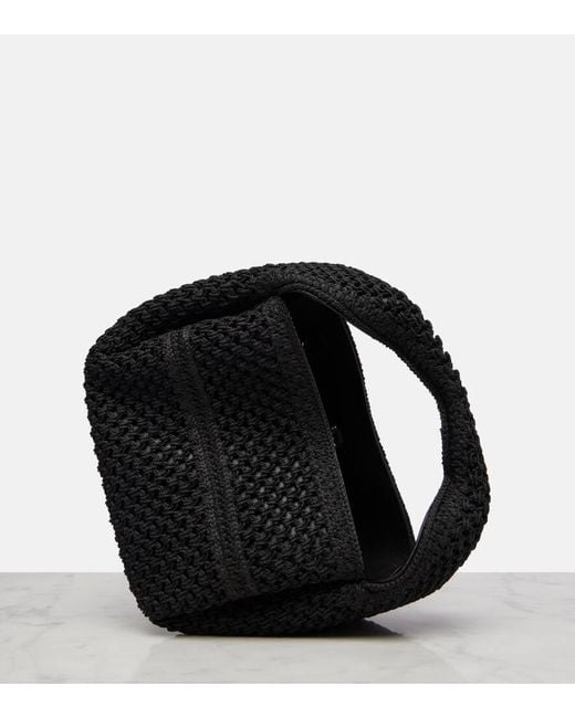 Totême  Black Tote Bucket Petit Aus Haekelstrick
