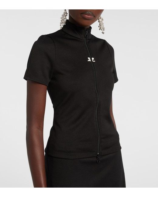 Courreges Black Top Interlock Aus Jersey