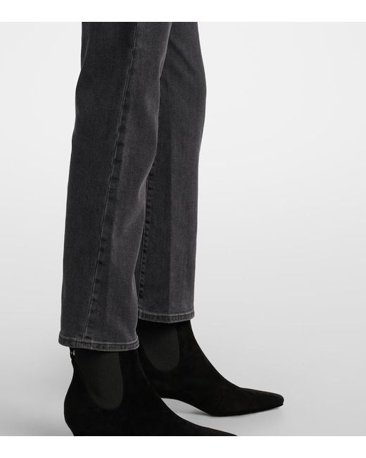 Totême Gray Mid-rise Twisted-seam Straight Jeans