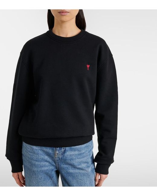 AMI Blue Ami De Cour Cotton Jersey Sweatshirt