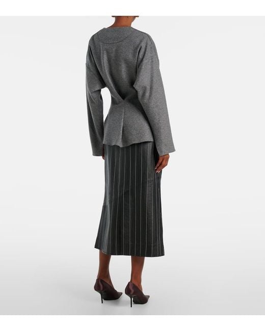 Victoria Beckham Gray Top Aus Wolle Und Kaschmir