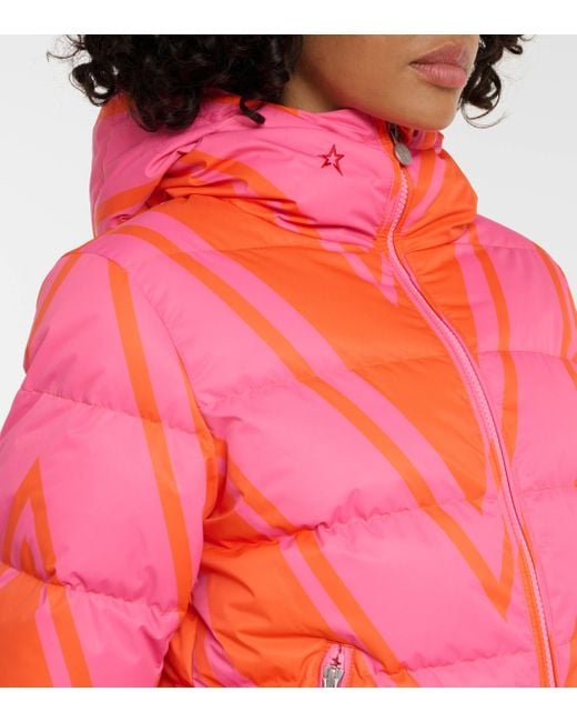 Perfect Moment Red Polar Flare Printed Down Jacket