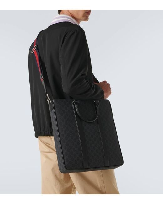 Gucci Tote Gg Supreme Medium Mit Leder in Black für Herren