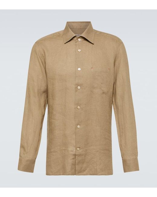 Kiton Natural Linen Shirt for men