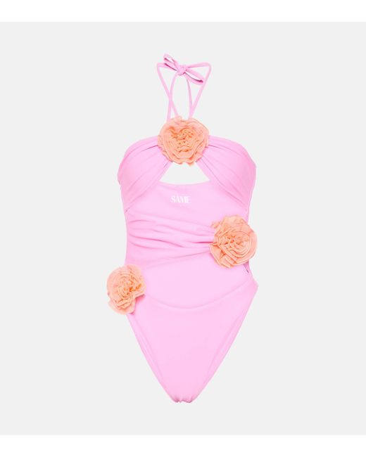 SAME Pink Rose Cutout Swimsuit
