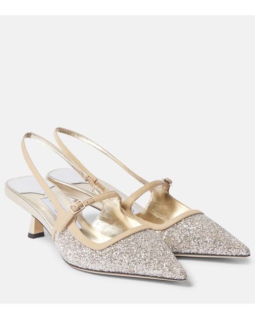 Jimmy Choo Metallic Slingback-Pumps Didi 45 Mit Glitter