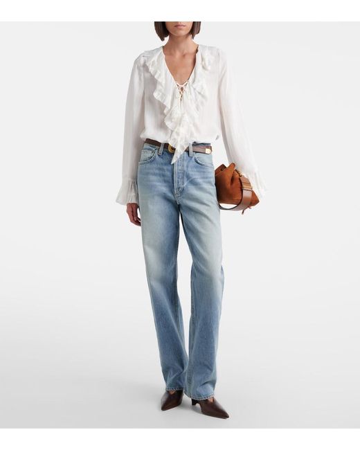 Agolde Blue Kelly Straight Jeans