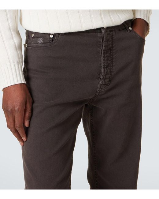 Brunello Cucinelli Gray Mid-Rise Straight Jeans for men