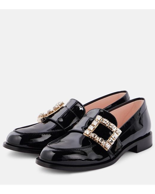 Roger Vivier Black Tres Vivier Patent Leather Loafers